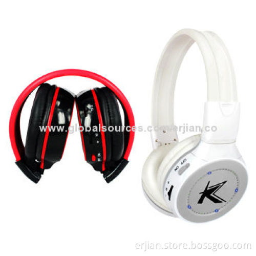 Wireless Bluetooth Headphones with Functions of TF Card Slot, FM Radio, Wired, Built-in Mic